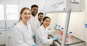 Students working in the lab